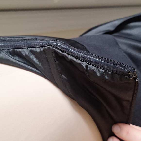 Express Mini Bodycon Strapless Satin Black Dress Size 4 - Picture 8 of 10